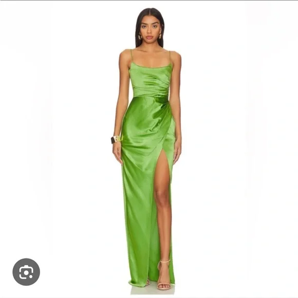 green emerald velvet dress Apple Green Halter Chiffon Formal Gown main image 1
